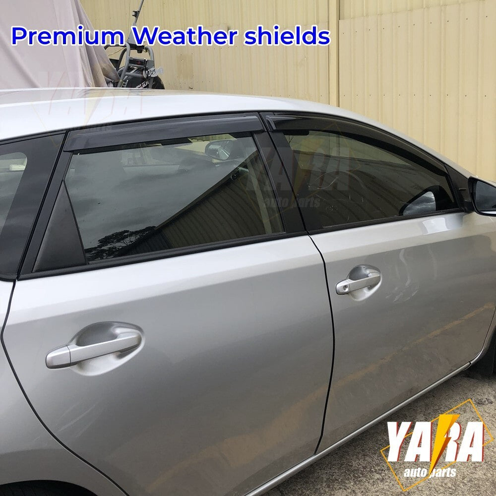 Premium Weather Shields Weathershields Suitable for Corolla Hatch 2012-2018 4pcs