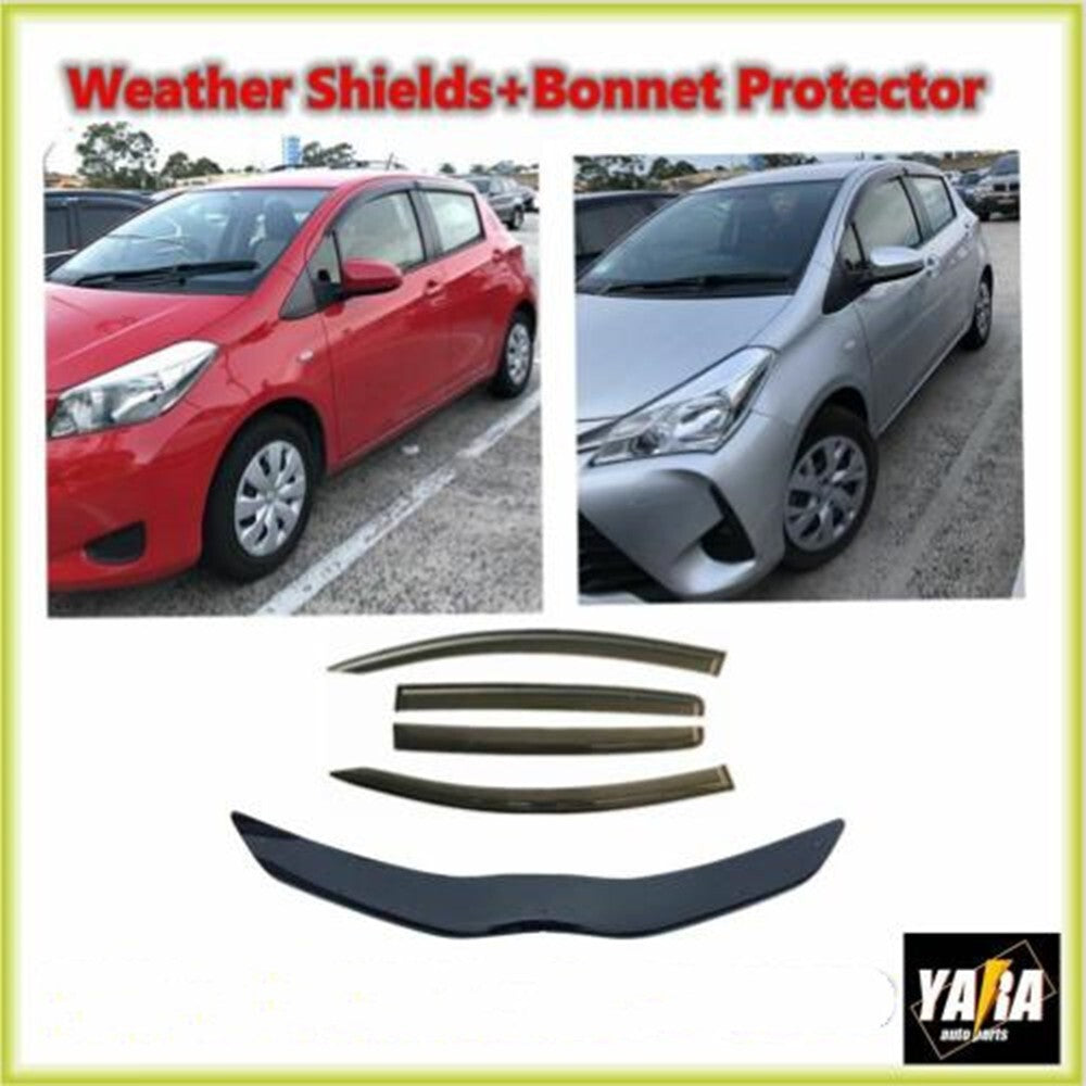 Bonnet Protector and Weathershields suit  for Yaris Hatchback 2011-2018