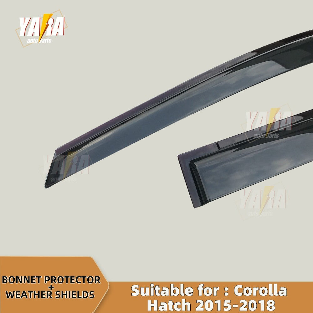 Bonnet Protector and Weathershields  suitable for Corolla Hatch 2015-2018