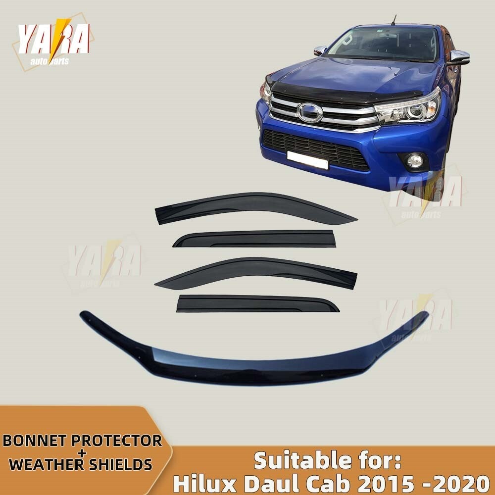 Bonnet Protector and Weathershields suit  for hilux 2015 -2020 Tinted