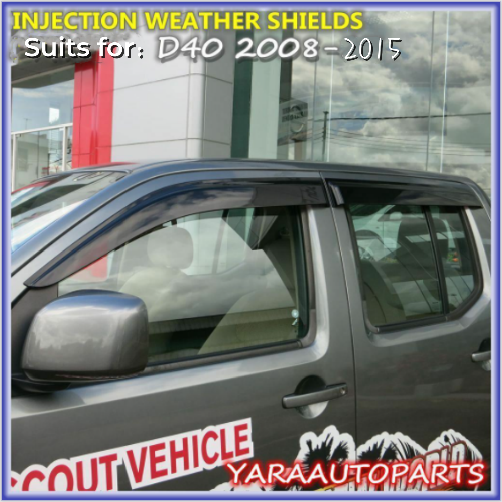 Injection Weather Shields Weathershield suits for Navara D40 2006-2015 tinted