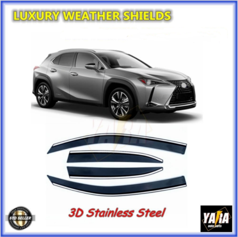 Weather Shields with Stainless Steel Suitable for Lexus UX 2019-On tinted 4pcs