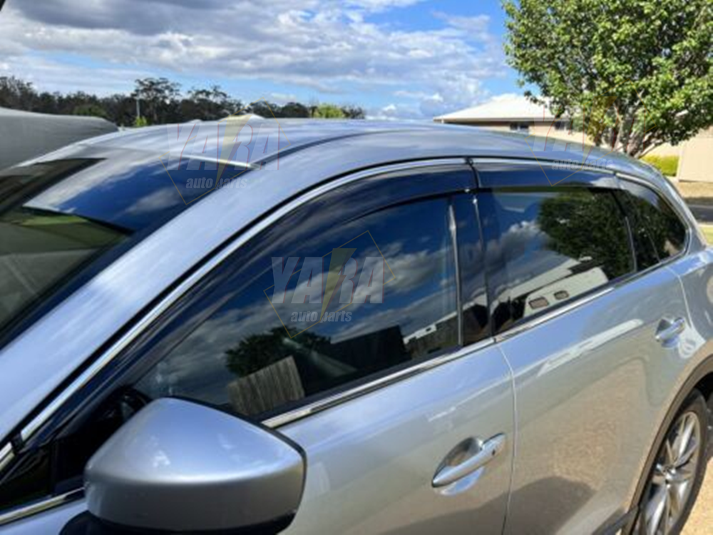 Weathershields  Window visors with chrome moulding suit for Mazda CX-9 2017-2022