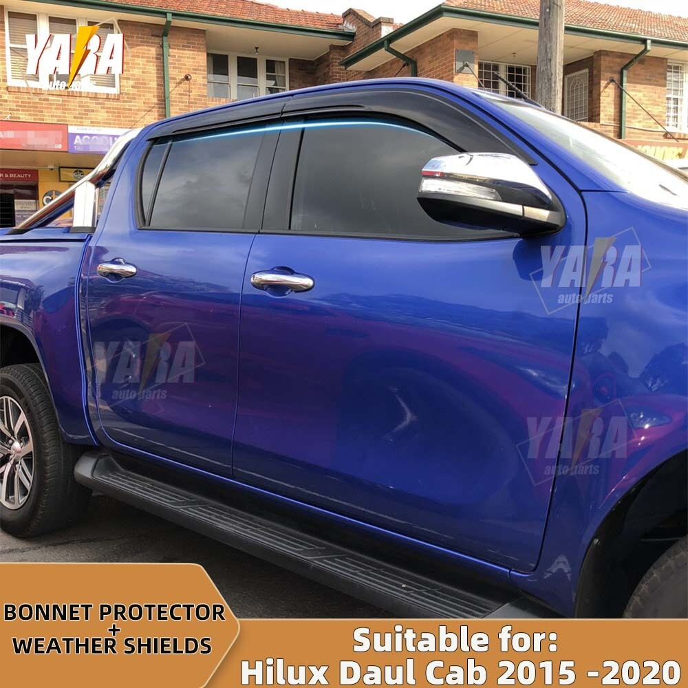 Bonnet Protector and Weathershields suit  for hilux 2015 -2020 Tinted