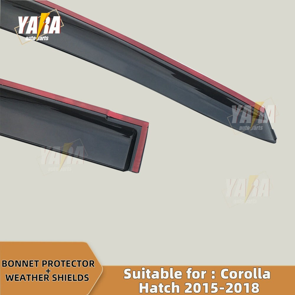 Bonnet Protector and Weathershields  suitable for Corolla Hatch 2015-2018