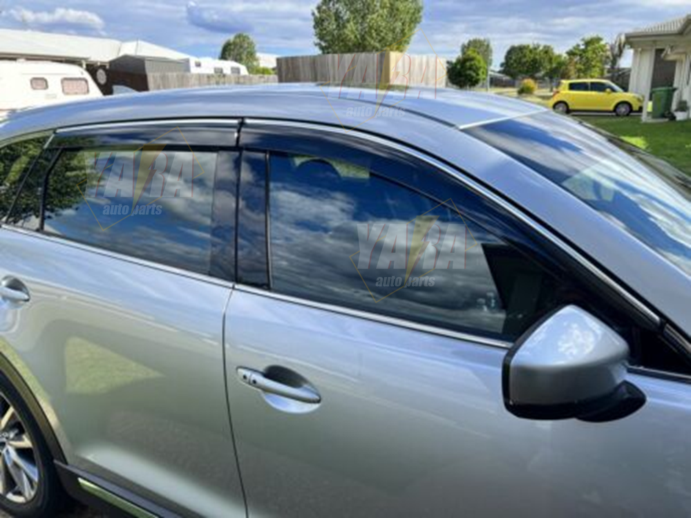 Weathershields  Window visors with chrome moulding suit for Mazda CX-9 2017-2022
