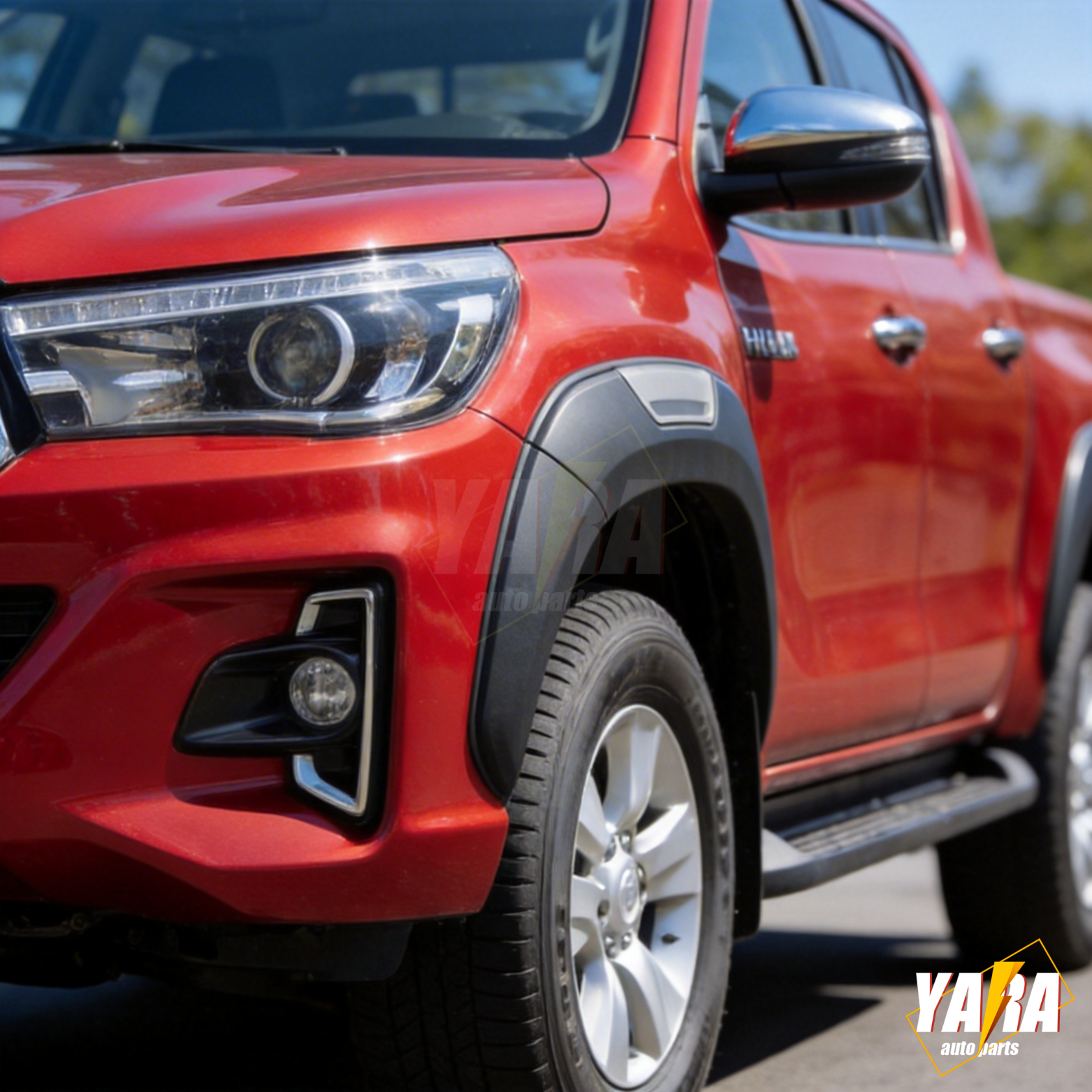 6'' Matte Black & Grey Fender Flare Kit for Toyota Hilux Dual Cab 2015–2025 (6PCS)
