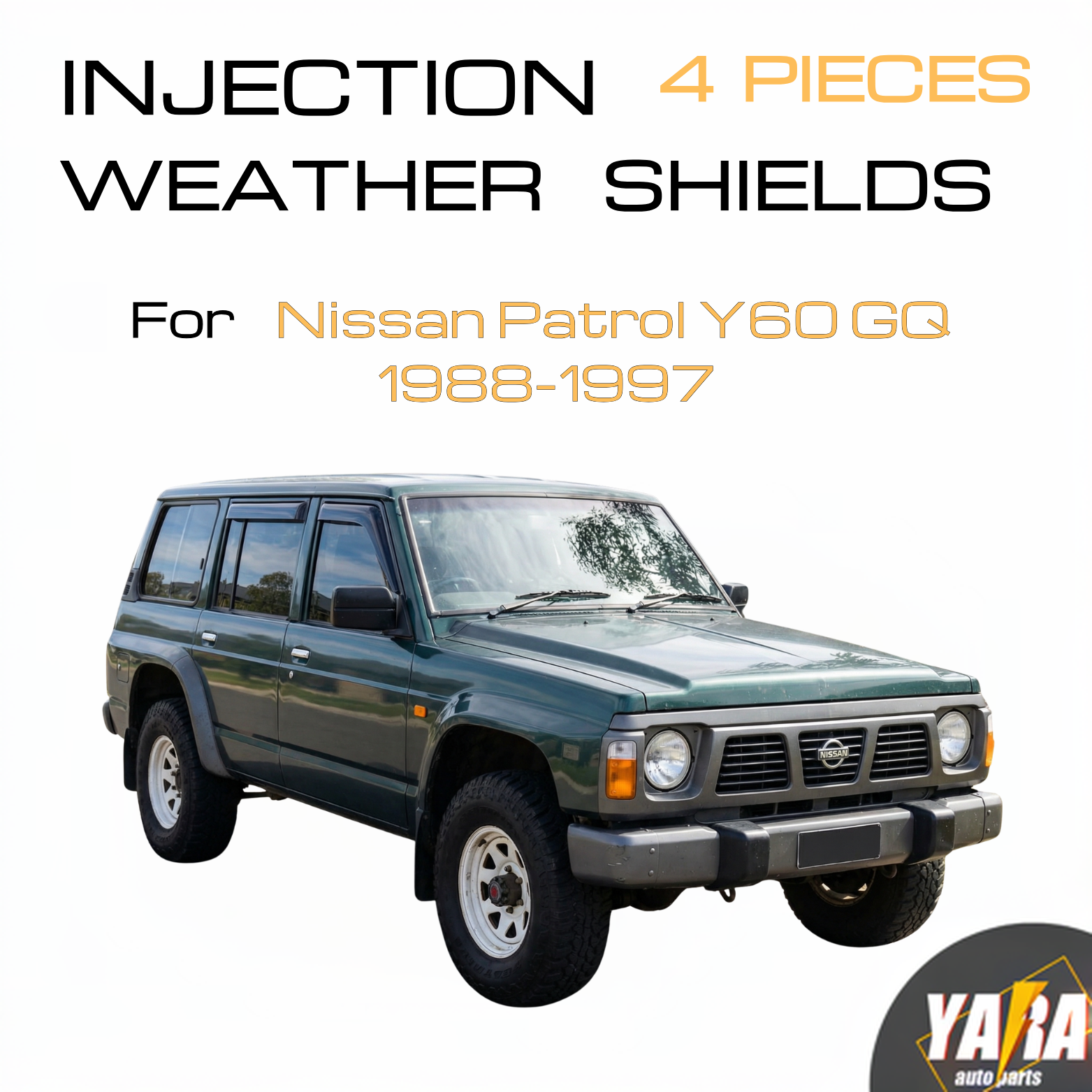Weather shields Weathershields Window Visors for Nissan Patrol Y60 GQ 1988-1997