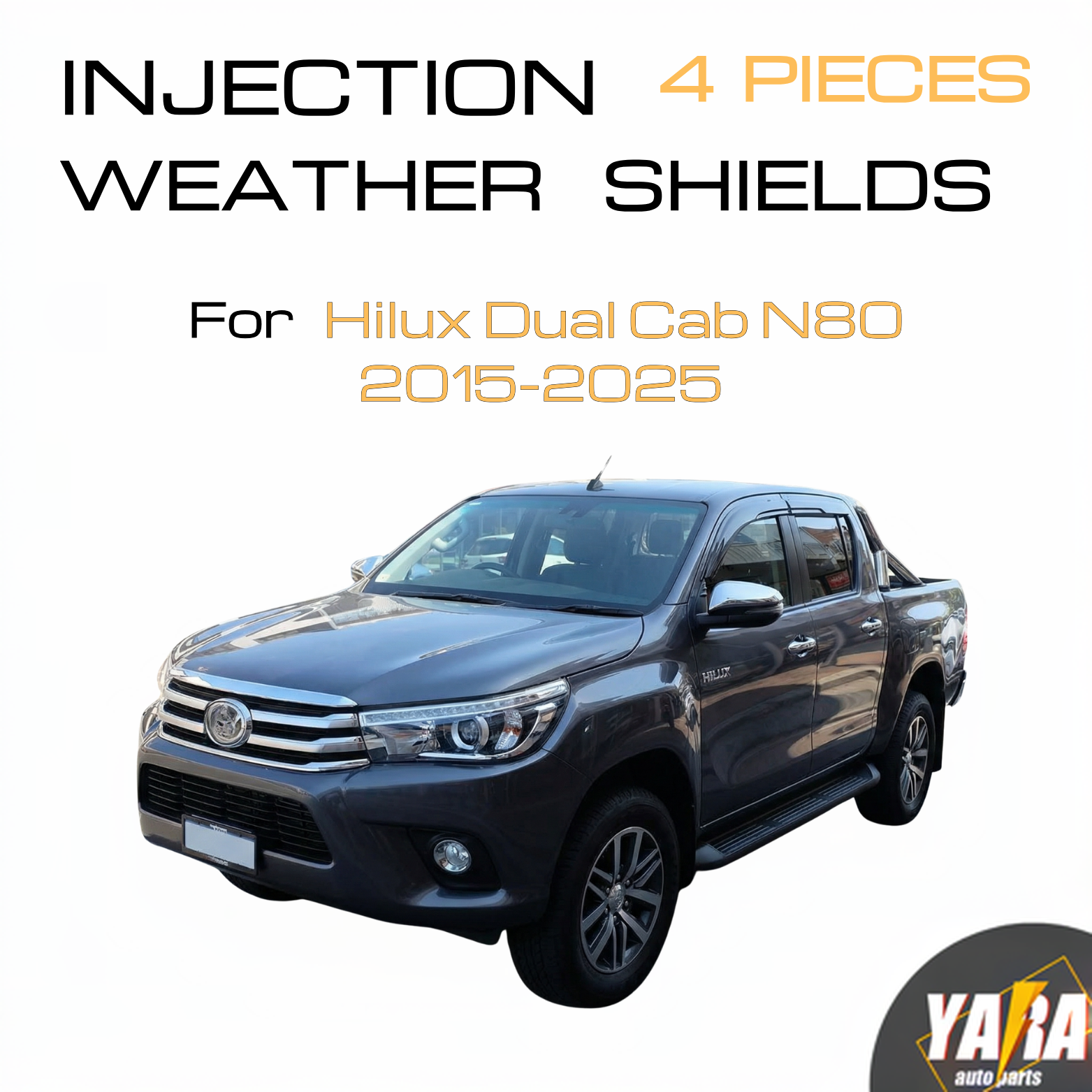 Weather Shields Weathershields Suitable for Hilux SR5 2015-2025 Daul Cab M70 M80