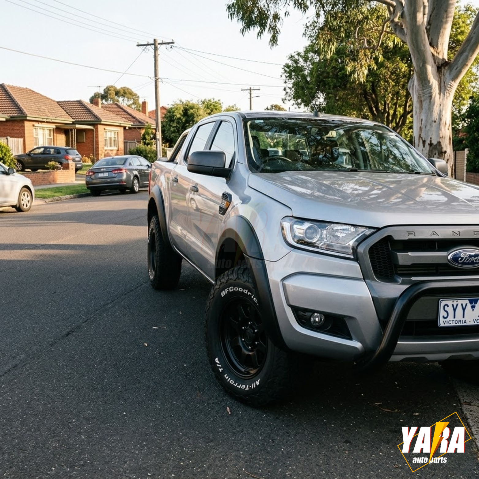 Slim Style Matte Black Fender Flares for Ford Ranger PX2 2012–2018 | 6PCS Guard Arch Kit