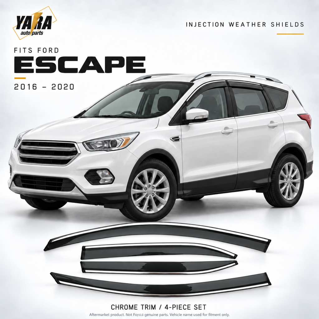 Chrome Trim Injection Weather Shields For Ford Escape 2016–2020 4PCS