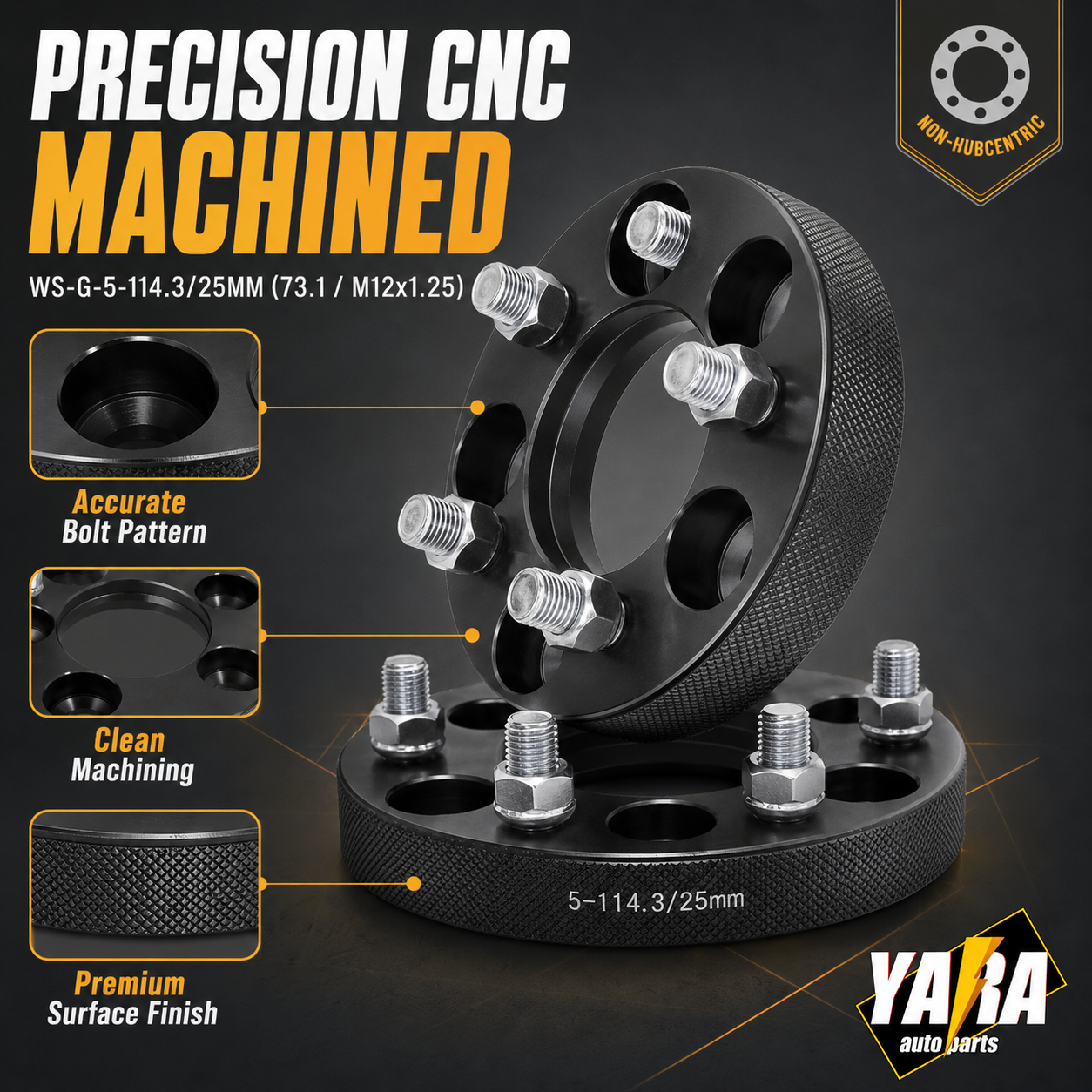 35mm Non-Hubcentric Wheel Spacers 5x114.3 70.5CB 1/2x20 2PCS