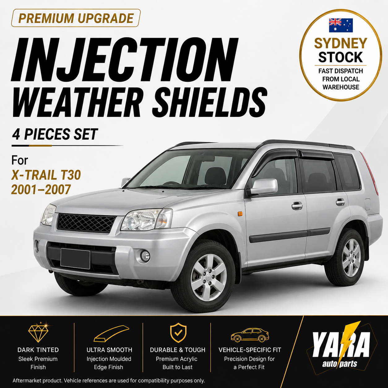 Wide Injection Weather Shields For Nissan X-Trail T30 2001–2007 4PCS