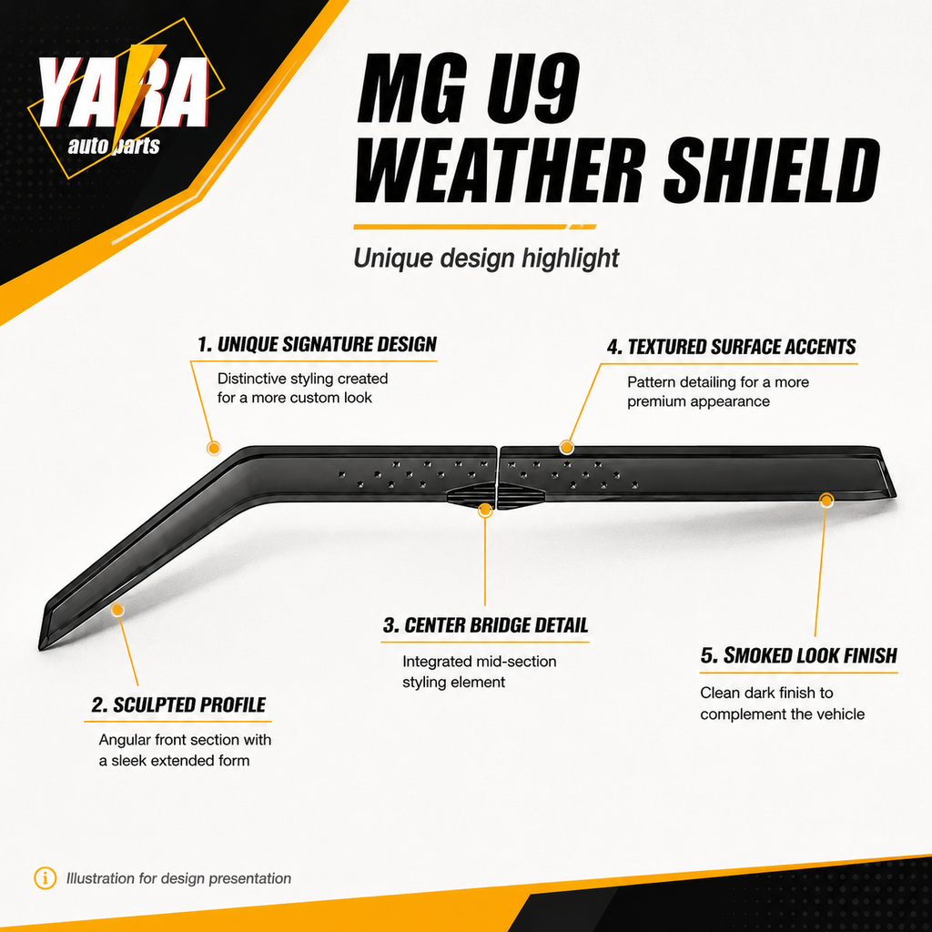 MG U9 Signature Weather Shields 2025-Onwards 4PCS Dark Tinted