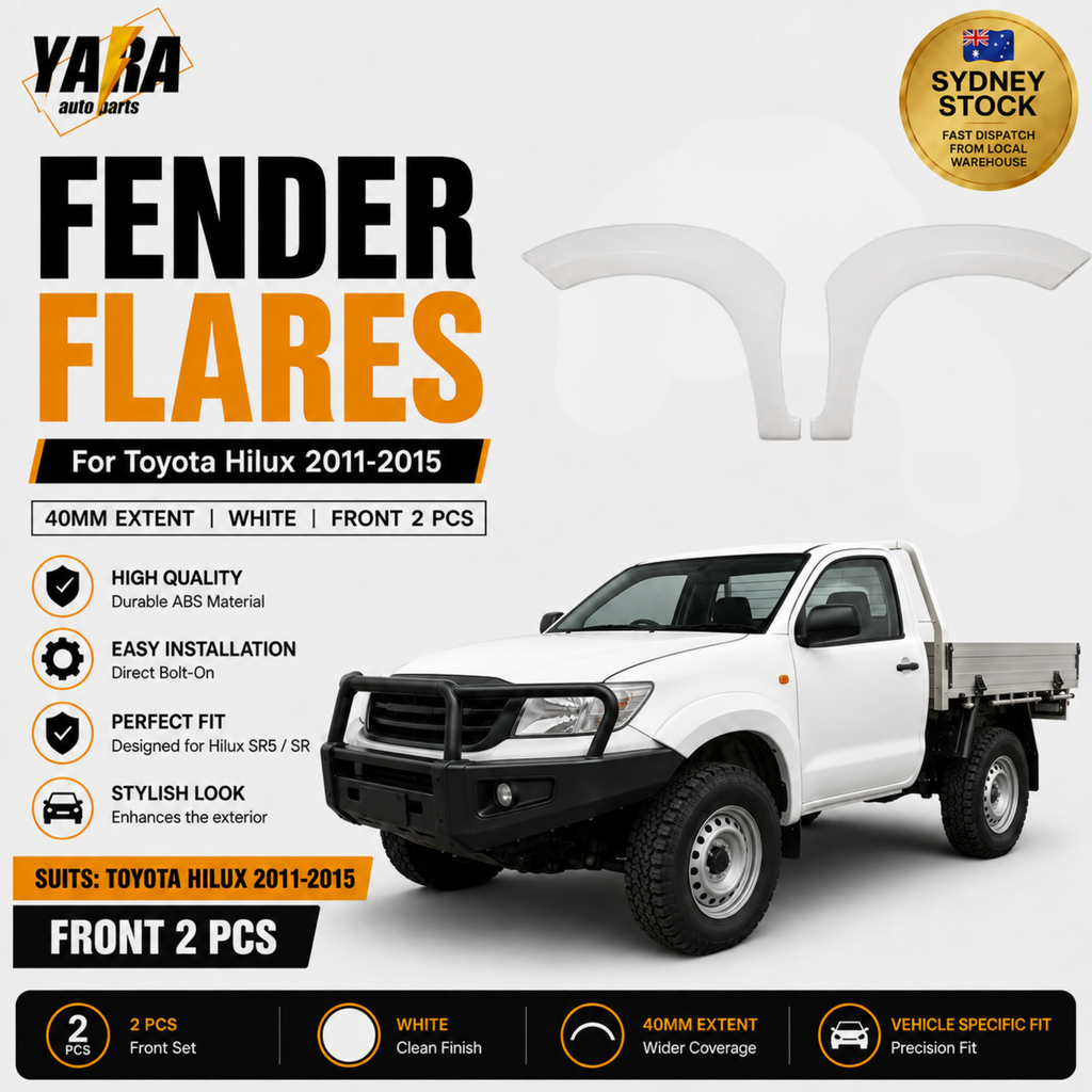 Fender Flares Front 2PCS For Toyota Hilux SR SR5 2011–2015 40MM White