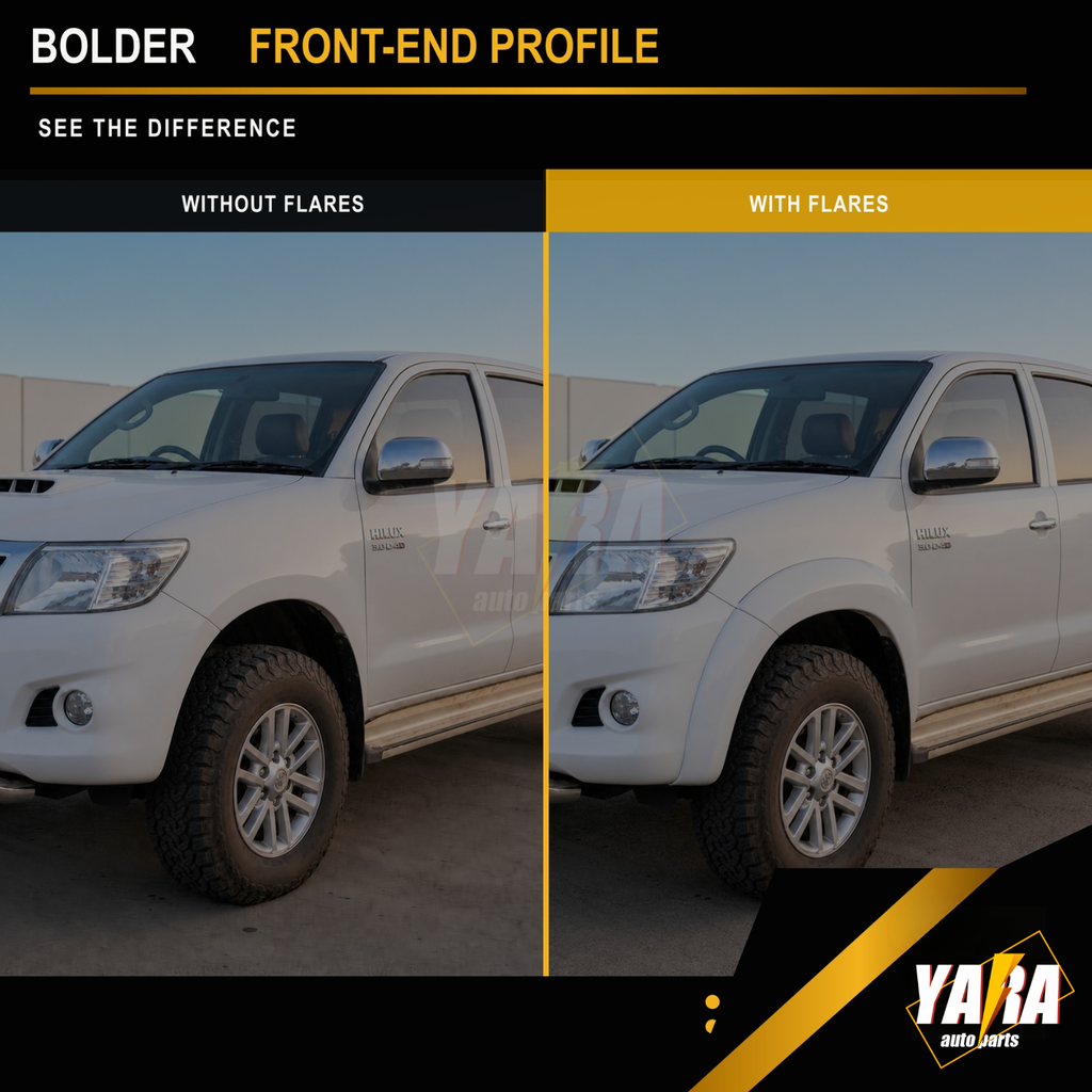 White Front Fender Flares For Toyota Hilux SR/SR5 2011–2015 4PCS Facelift