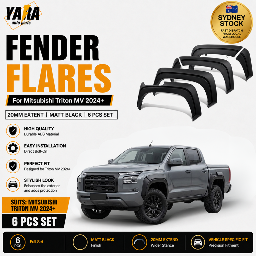 Factory Style Fender Flares For Mitsubishi Triton MV 2024+ 6PCS Matte Black