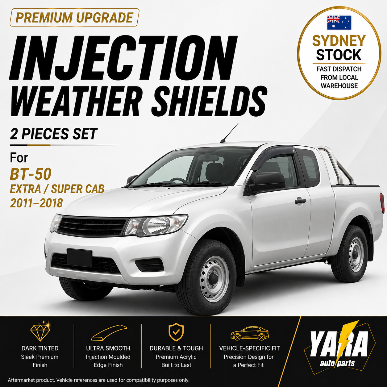 Weather Shields Weathershields for BT-50 Extra/Super Cab 2011–2018 – 2PCS