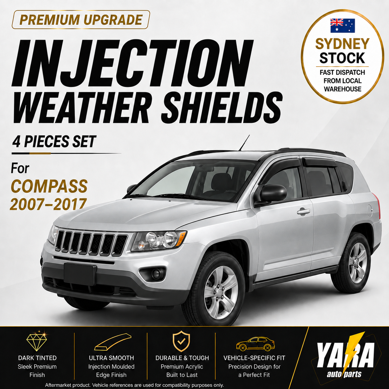 Injection Weather Shields Window Visors for JEEP COMPASS 2007-2017