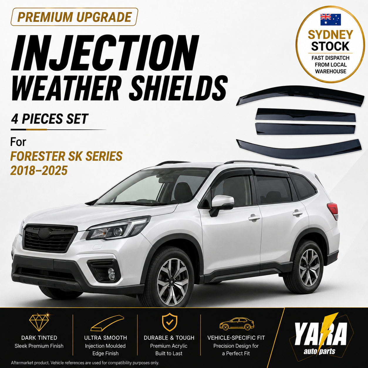 Up to 15% Weather Shields Weathershields Suitable for Subaru Forester 2019-2024 Tinted 4pc