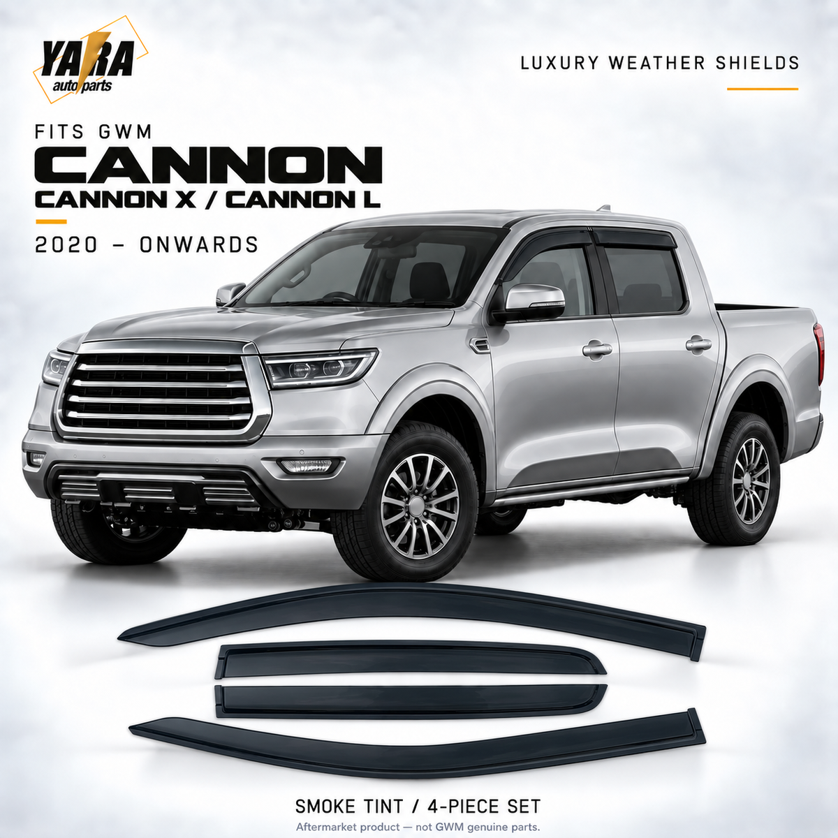 For GWM Cannon Cannon X / Cannon L 2020+INJ Weathershields Weather shield Luxury