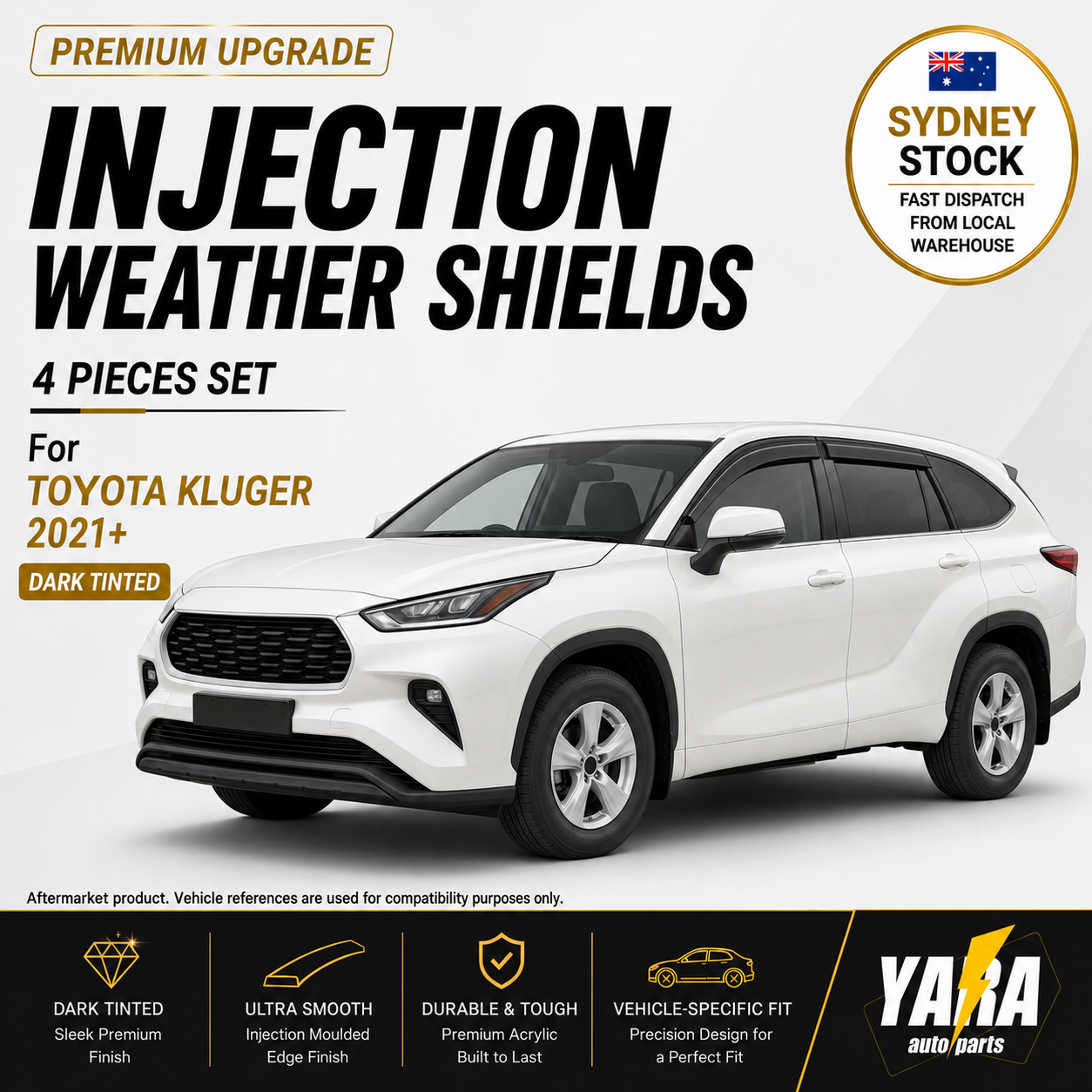 Injection Weather Shields For Toyota Kluger 2021+ 4PCS