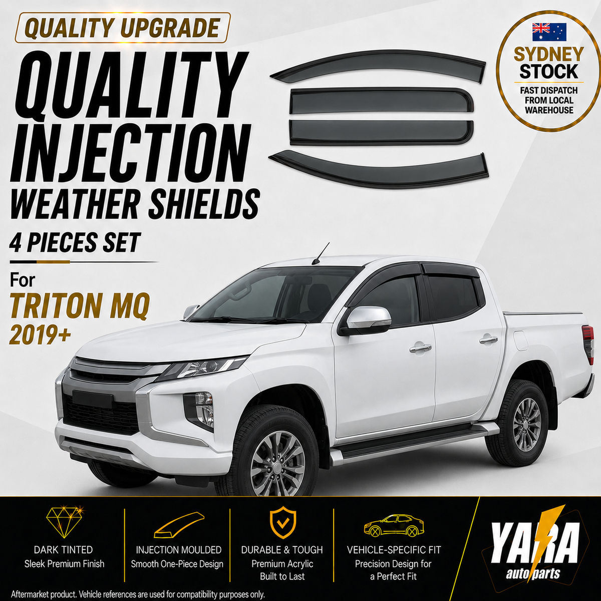 Quality Injection Weather Shields Window Visors suitable for Triton MQ 2019-2023 4pcs
