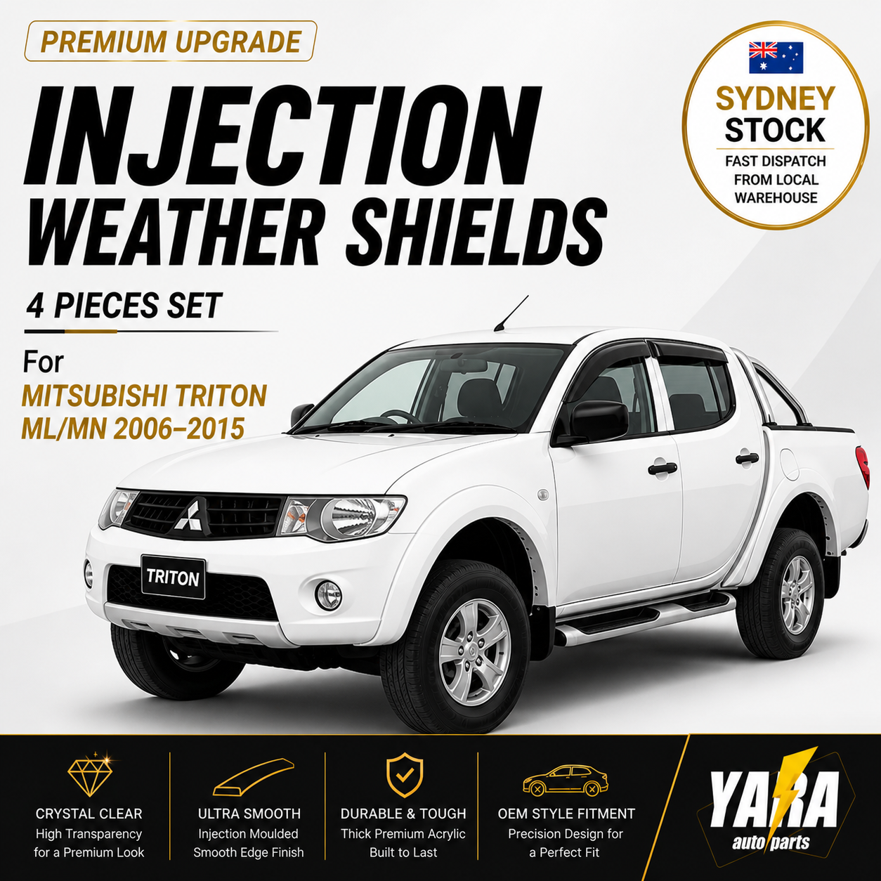 Injection Weather Shields Weathershields suitable for Triton ML MN 2006-2015 4pc