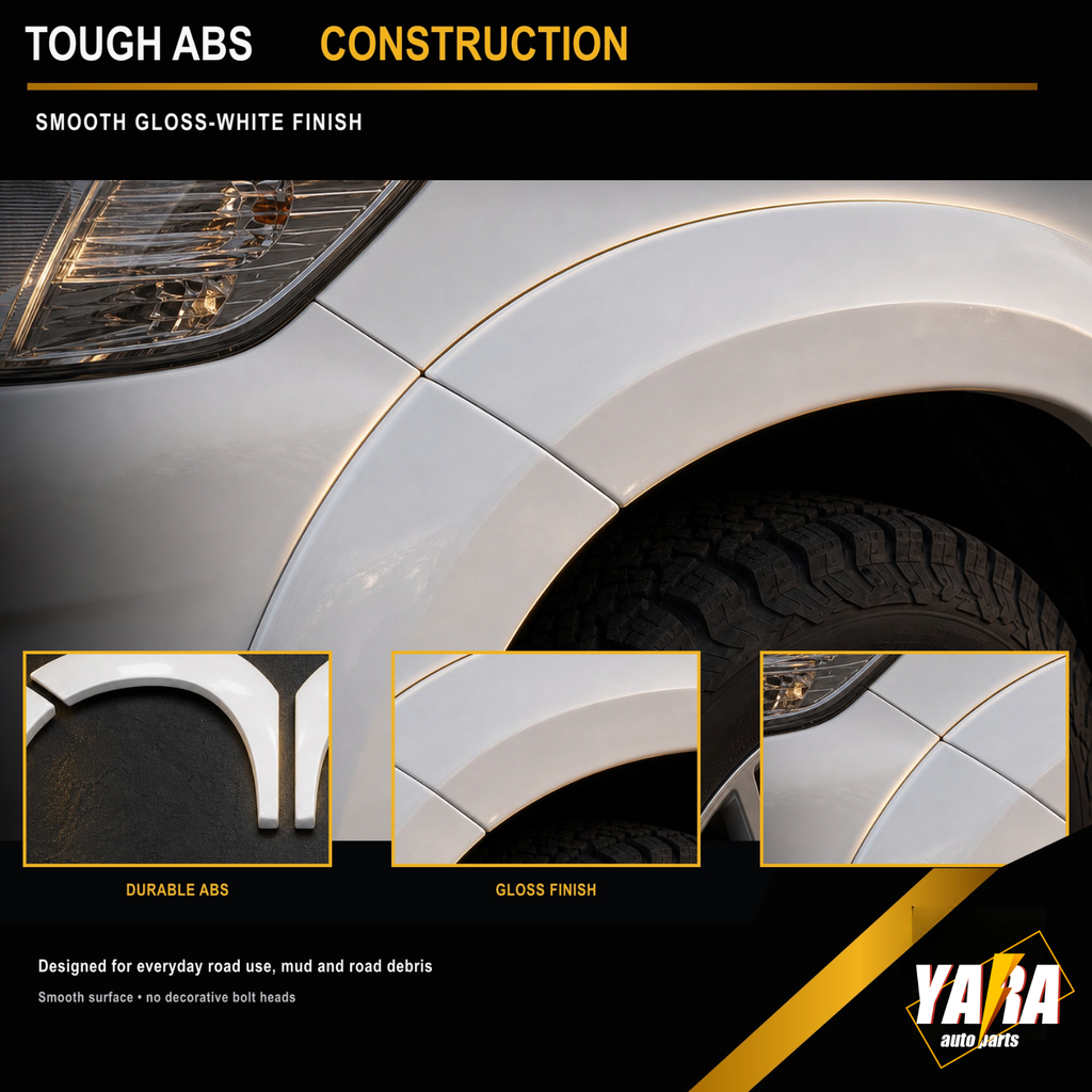 White Front Fender Flares For Toyota Hilux SR/SR5 2011–2015 4PCS Facelift