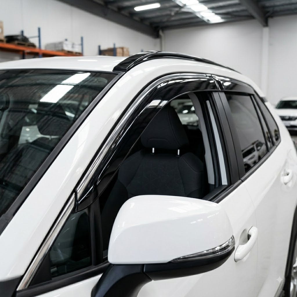 PREMIUM Weather Shields with Stainless Steel suitable for Rav4 2019-2022 tinted