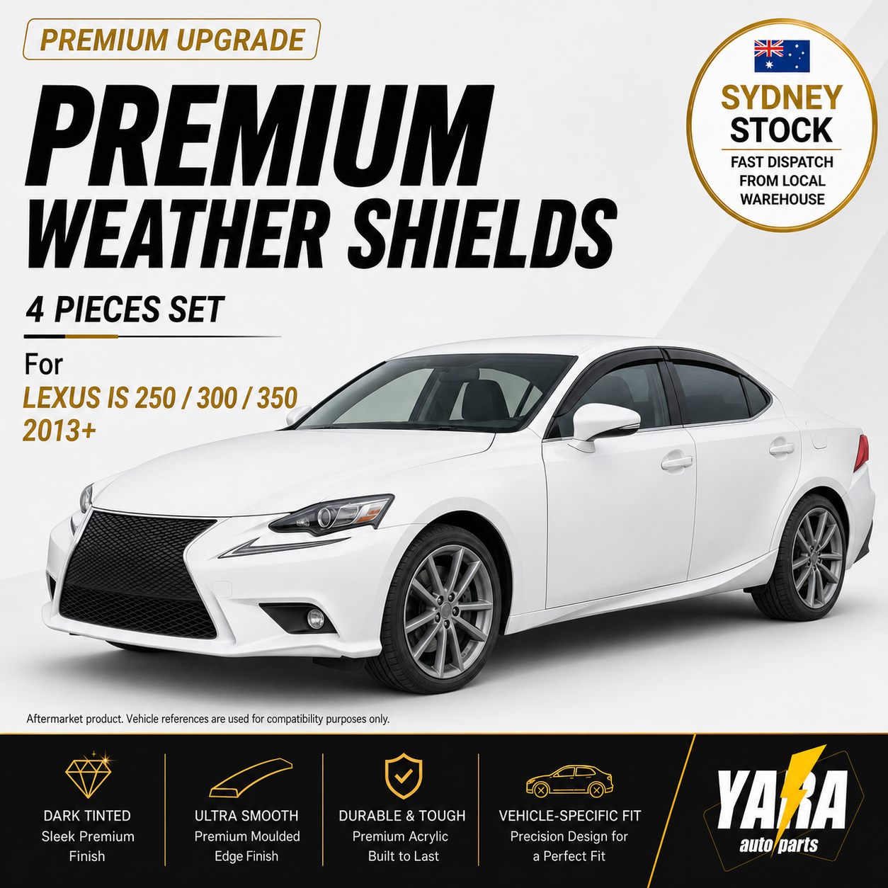 Premium Injection Weather Shields For Lexus IS250 IS300 IS350 2013+ 4PCS
