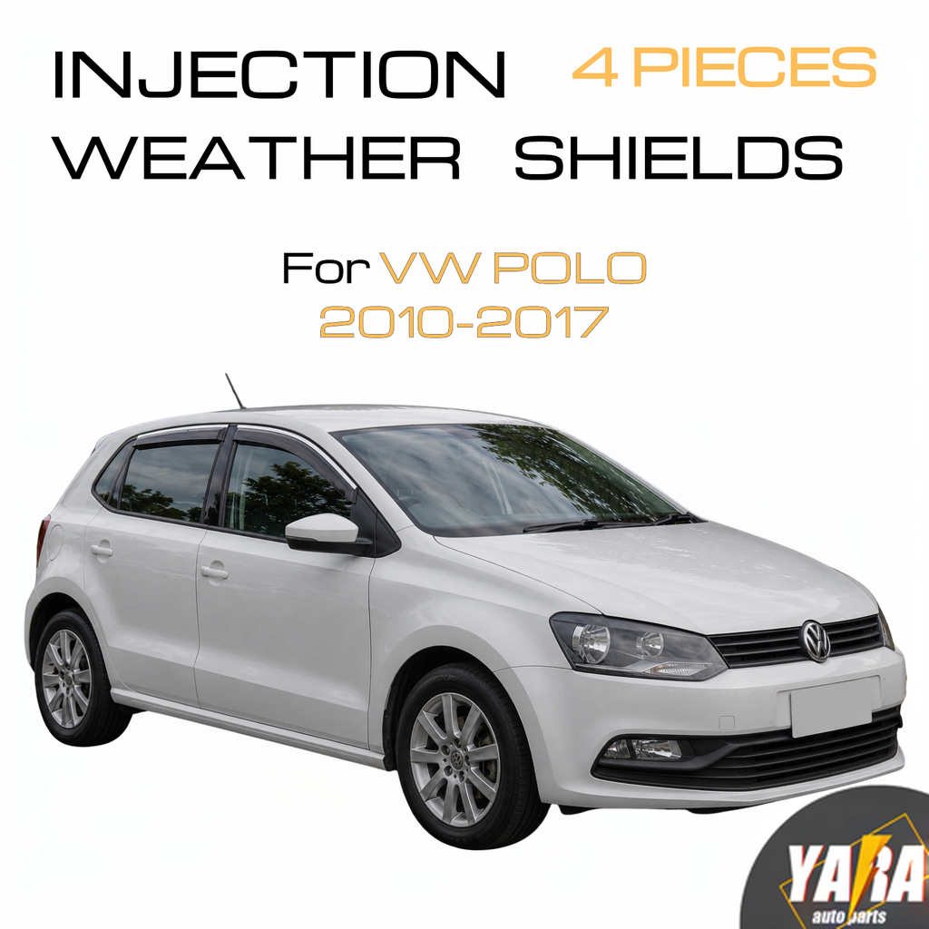 Weather Shields with Chrome Trim for VW Polo 5Dr Hatchback 2010–2017 | Window Visors 4pcs Set