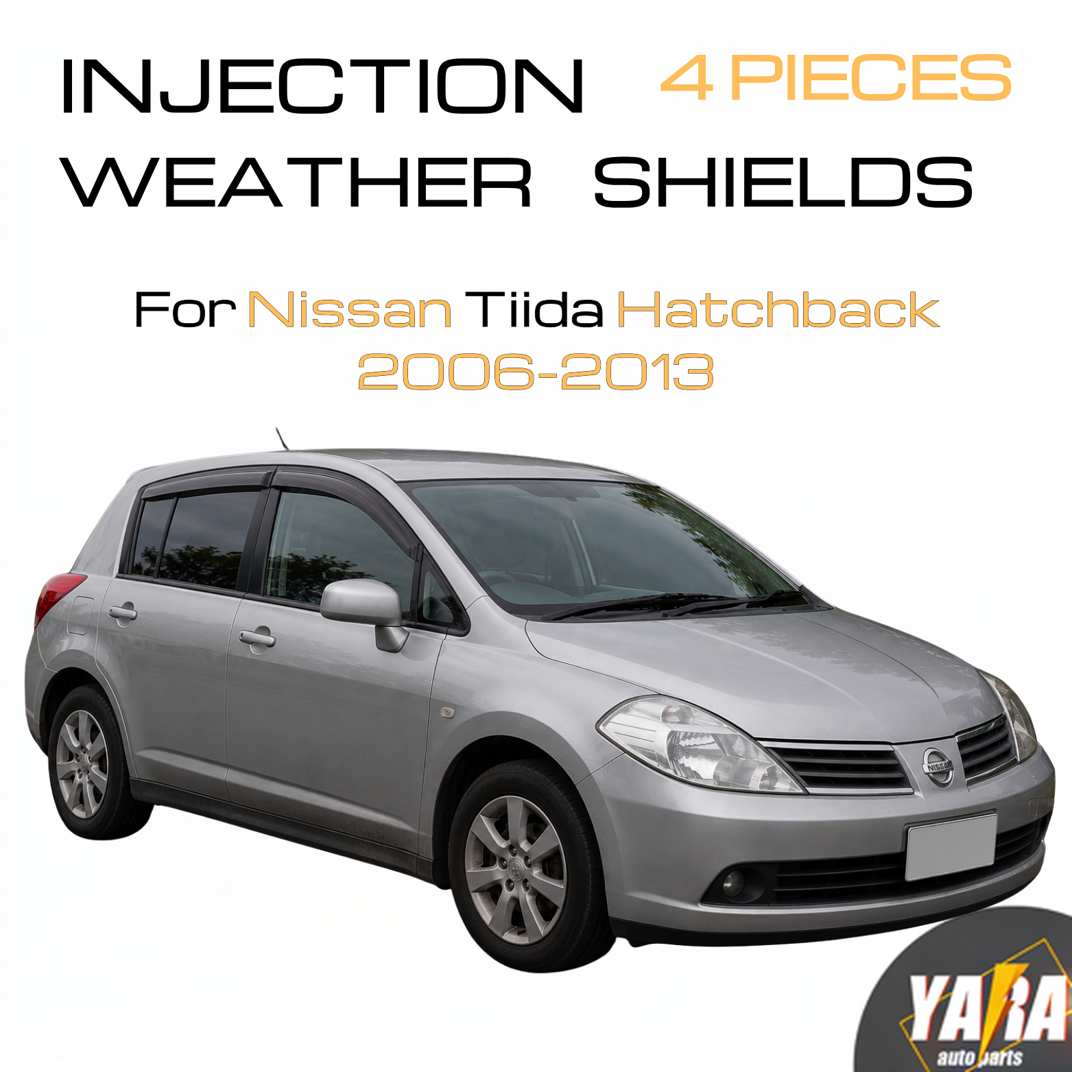OEM Style Weather Shields for Nissan Tiida C11 Hatch 2004–2012 4PCS Visors