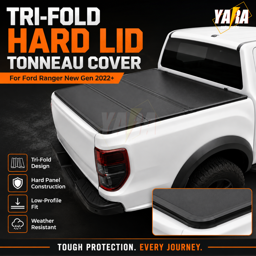 Heavy-Duty Aluminium Tri-Fold Hard Tonneau Cover for Ford Ranger Next-Gen 2022+