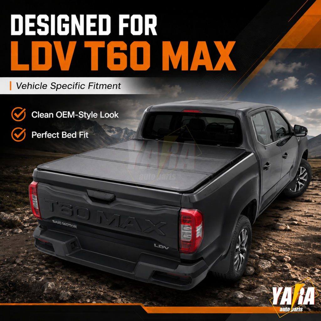 Heavy-Duty Aluminium Tri-Fold Hard Tonneau Cover for LDV T60 & T60 Max (2017+)