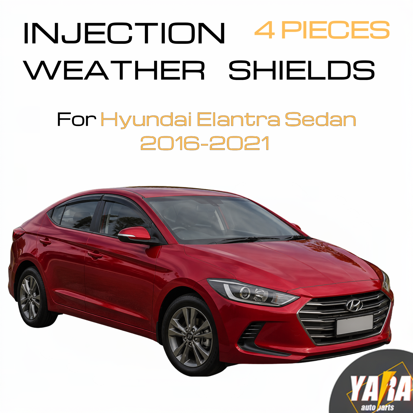 QUALITY Weather shields Window visor for Hyundai Elantra Sedan 2016-2020 Tinted