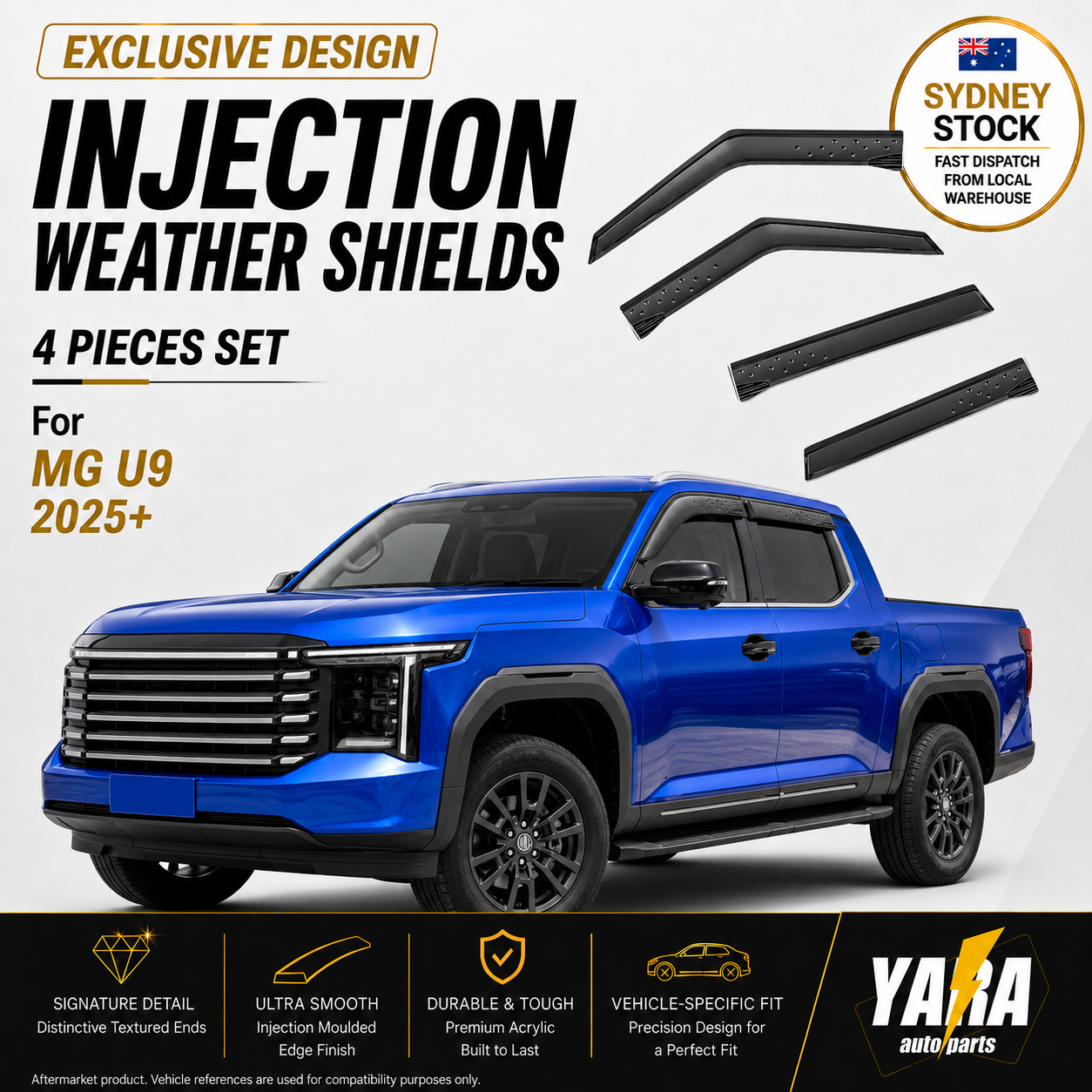 MG U9 Signature Weather Shields 2025-Onwards 4PCS Dark Tinted