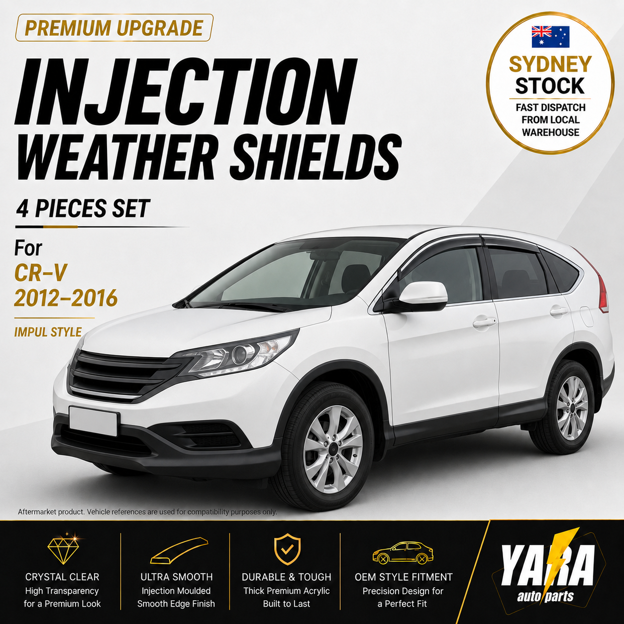 Chrome trims Weather Shields  Weathershield Window Visors for HONDA CR-V 2012-16