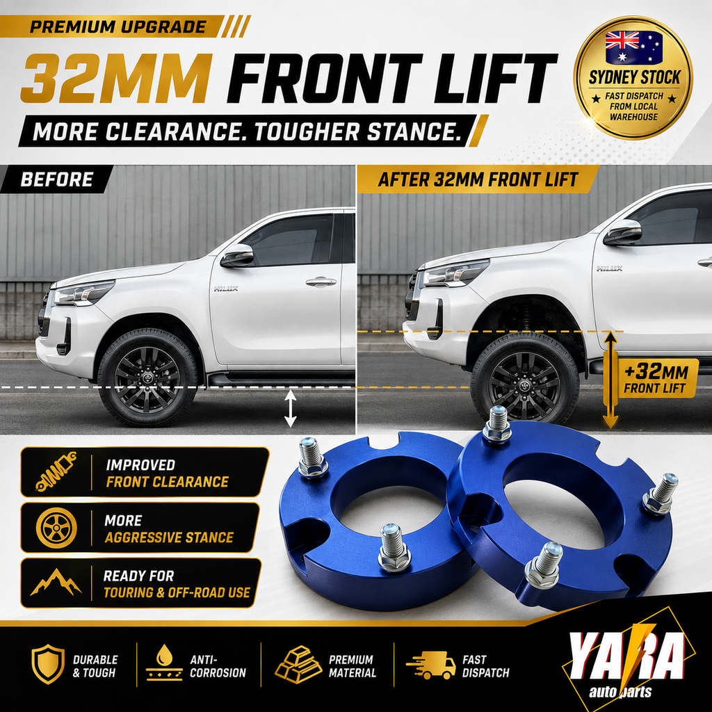 32mm Front Strut Spacer Lift Kit Pair for Toyota Hilux N70 N80 4WD 2005–2024