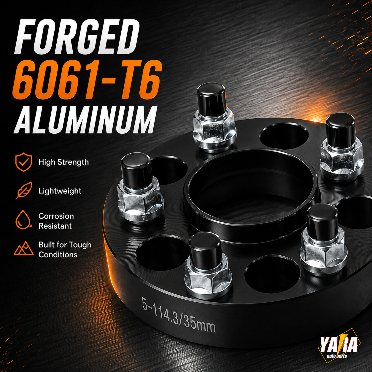 35mm Hubcentric Wheel Spacers 5x114.3 70.5 1/2x20 2PCS For Ford Falcon