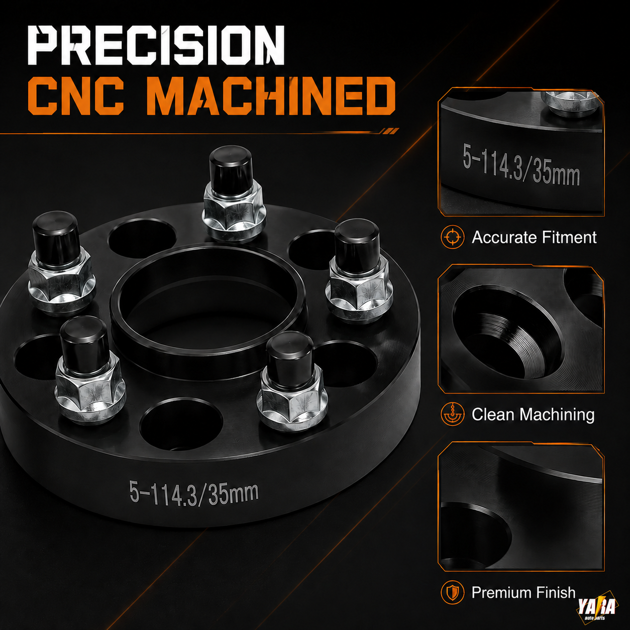 35mm Hubcentric Wheel Spacers 5x114.3 70.5 1/2x20 2PCS For Ford Falcon