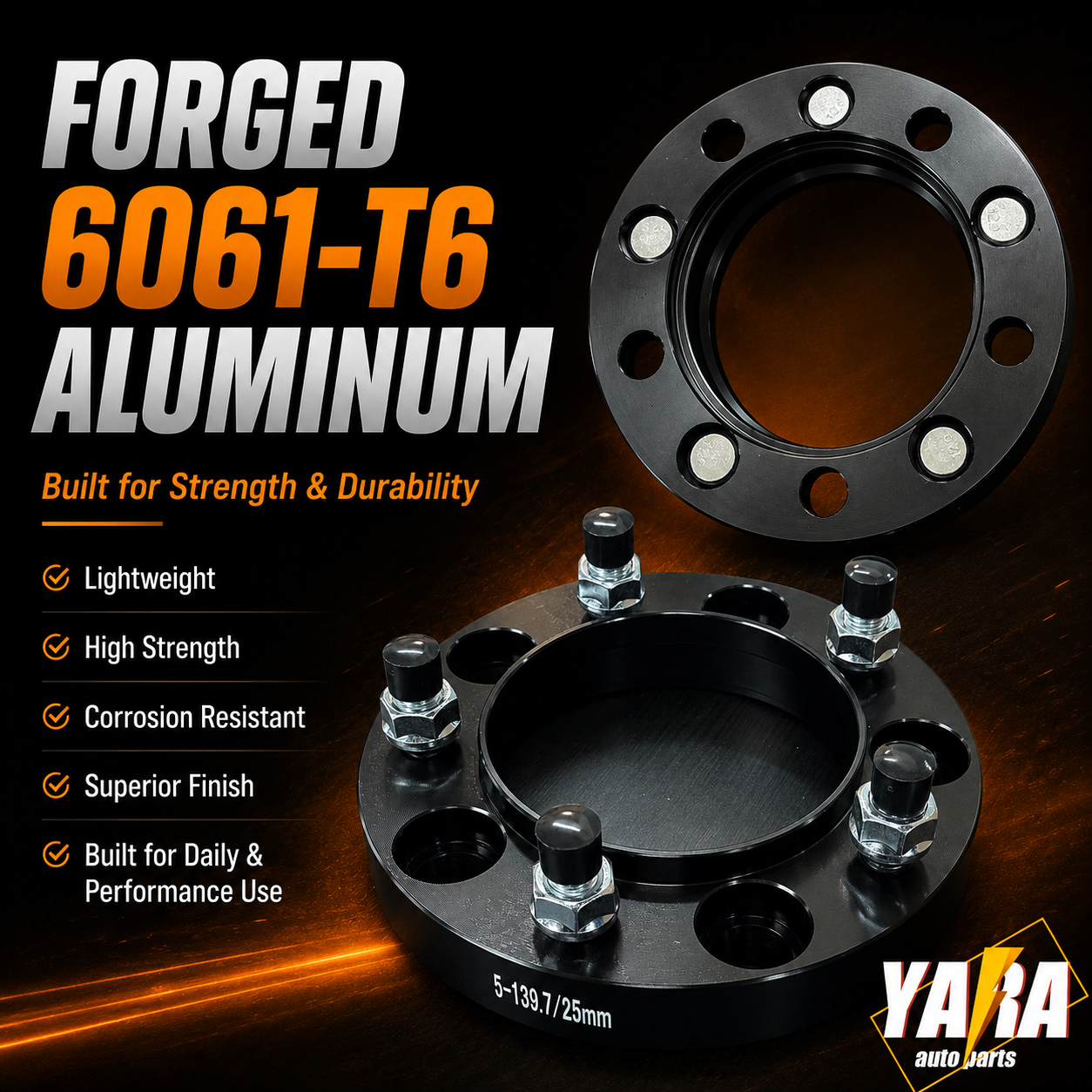 25mm Hubcentric Wheel Spacers 5x139.7 108CB M12x1.25 2PCS For Jimny