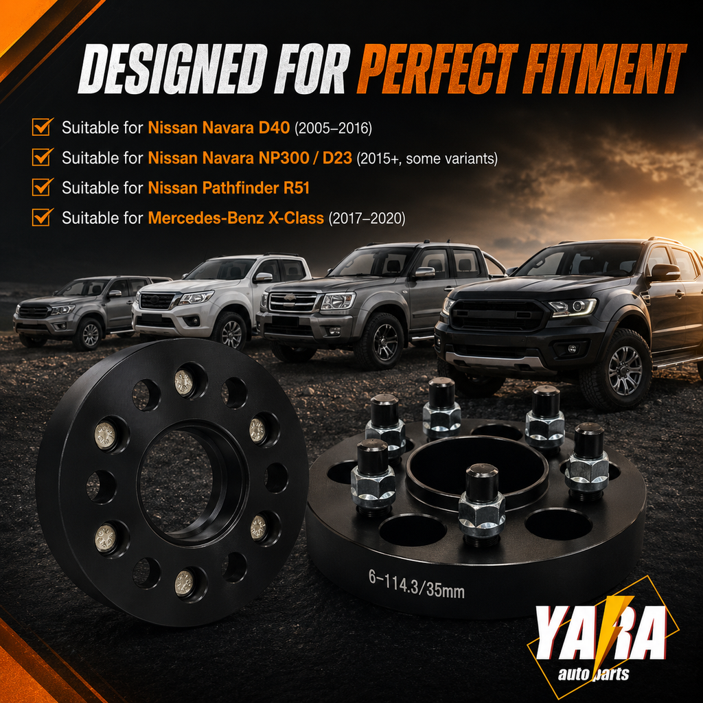 35mm Hubcentric Wheel Spacers  For Navara D40 D23 6x114.3 66.1CB M12x1.25 2PCS