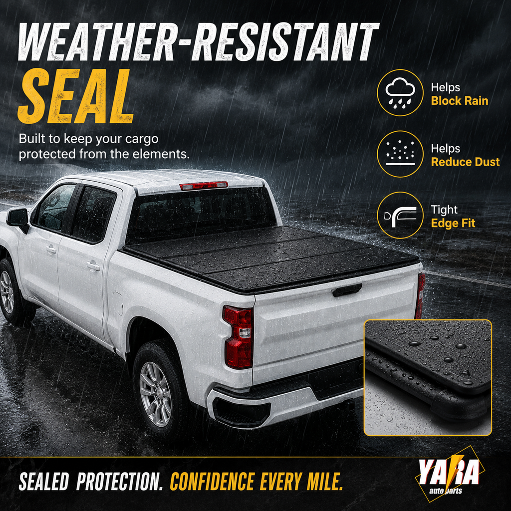 Aluminium Tri-Fold Folding Hard Tonneau Cover Suits Chevrolet Silverado 5'8" Bed 2020+