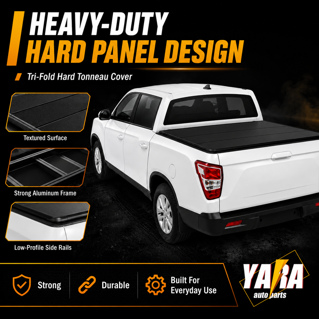 Aluminium Tri-Fold Folding Hard Tonneau Cover Suits SsangYong Musso SWB 2017–2024