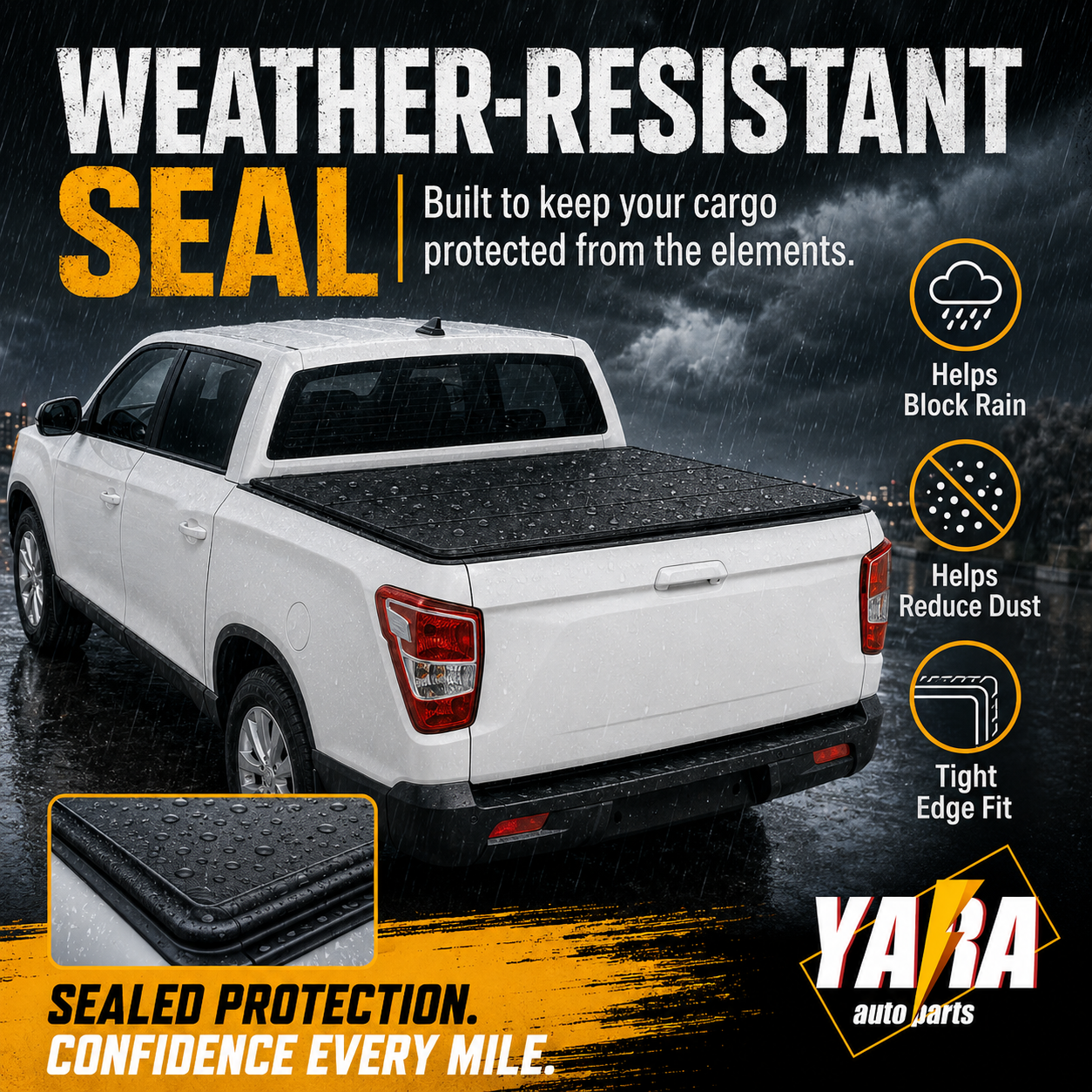 Aluminium Tri-Fold Folding Hard Tonneau Cover Suits SsangYong Musso SWB 2017–2024
