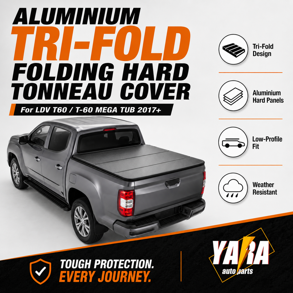 Aluminium Tri-Fold Folding Hard Tonneau Cover Suits LDV T60 T-60 Mega Tub 2017+