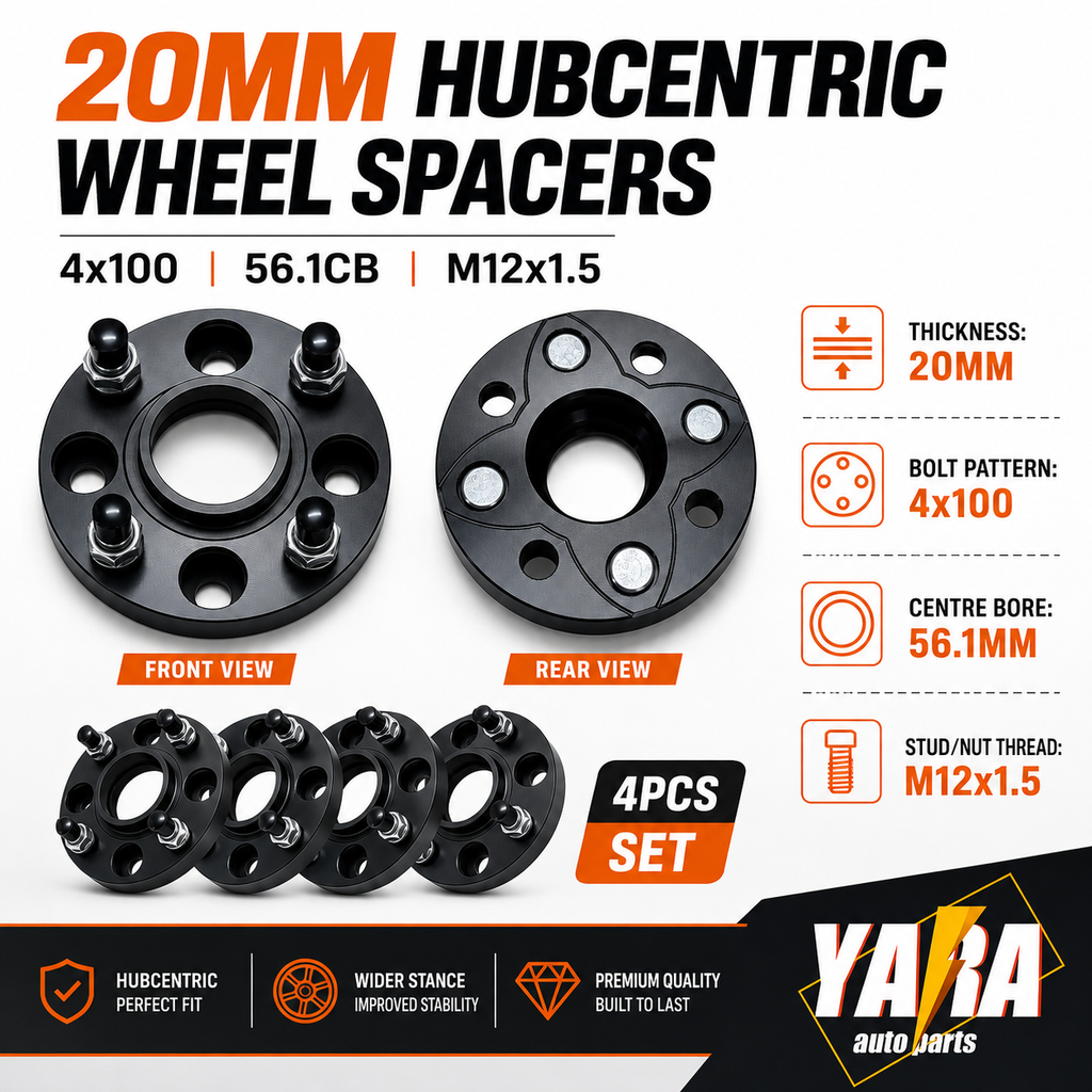 4PCS 20mm Hubcentric Wheel Spacers 4x100 56.1CB M12x1.5 – Honda Civic Jazz Lancer MG3
