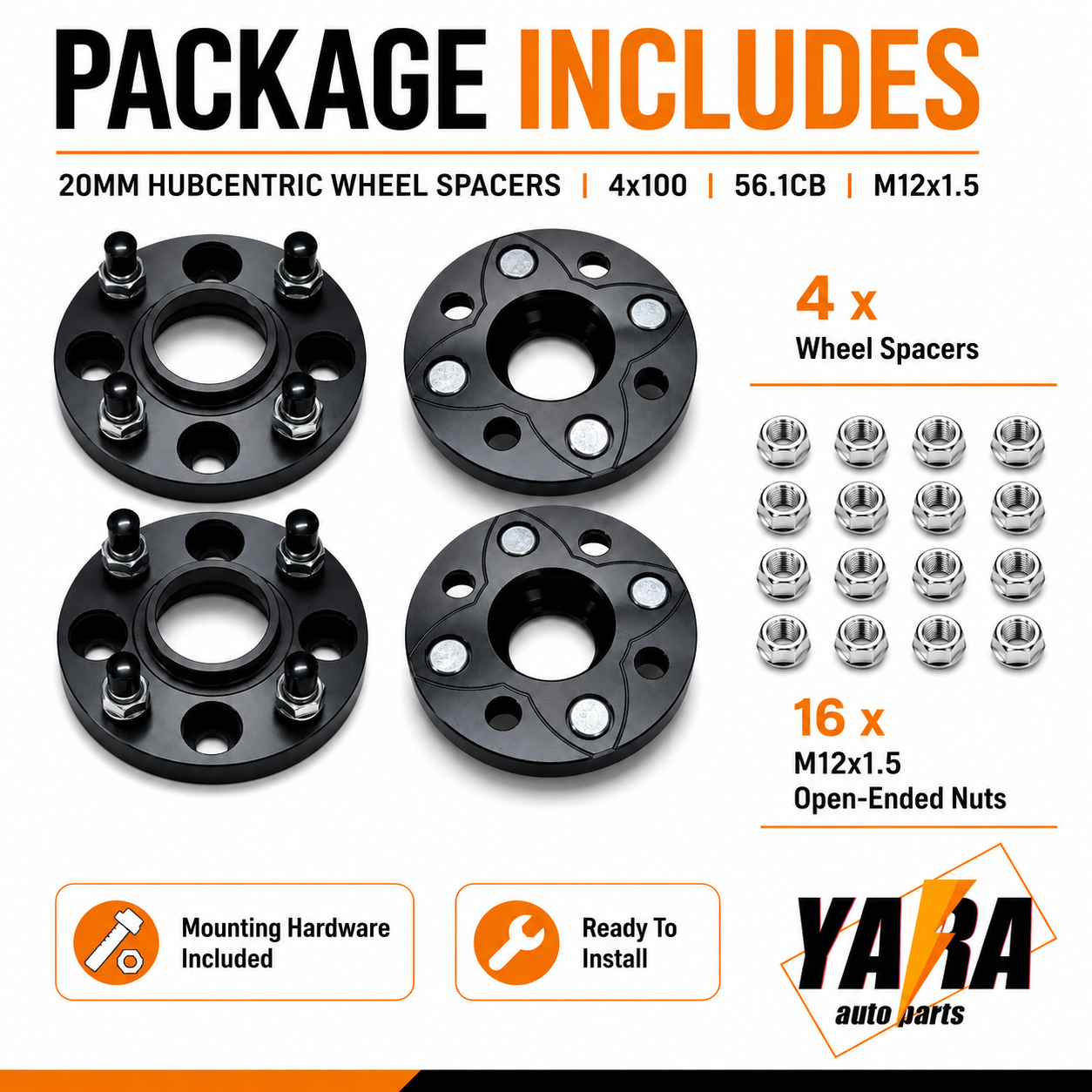 4PCS 20mm Hubcentric Wheel Spacers 4x100 56.1CB M12x1.5 – Honda Civic Jazz Lancer MG3