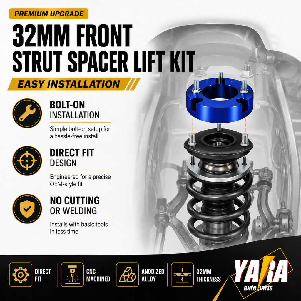 32mm Front Strut Spacer Lift Kit Pair for Mitsubishi Triton ML MN MQ MR 2005–2023